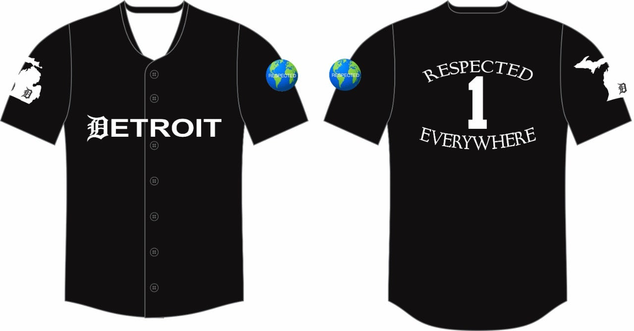 Black Baseball Jersey w/ White Letters
