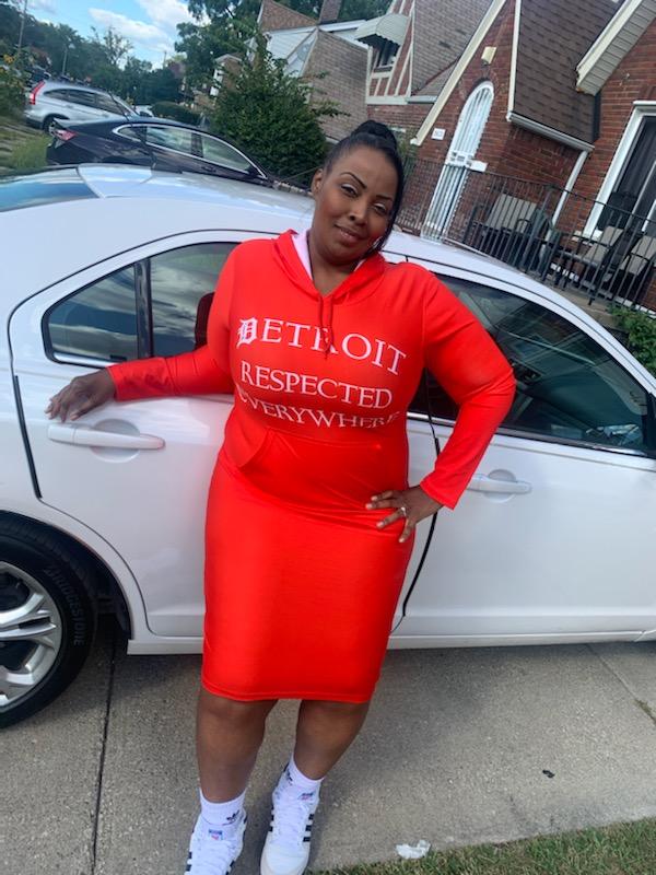 Fitted Red Hoodie Dress