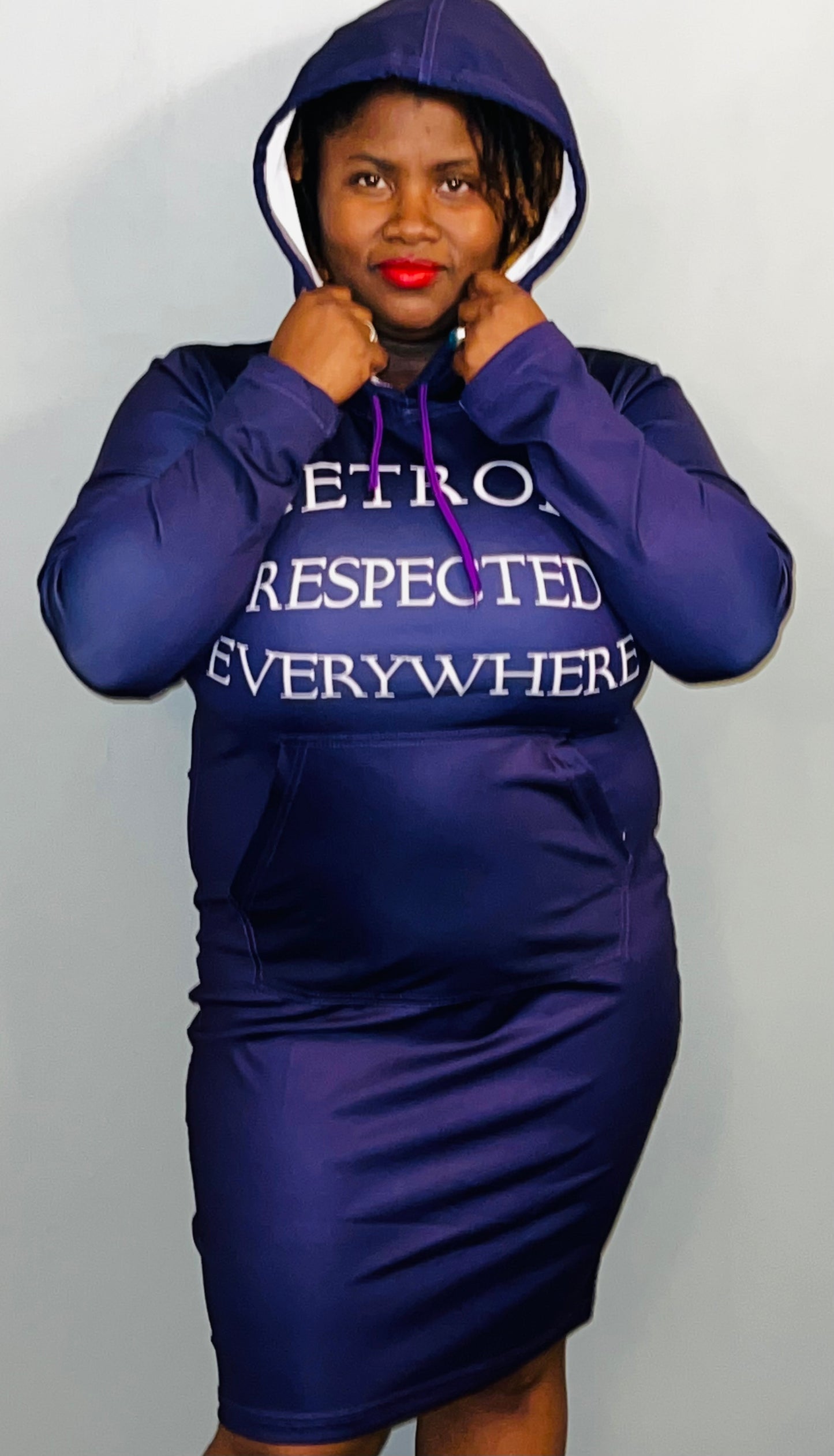 Fitted Purple Hoodie Dress