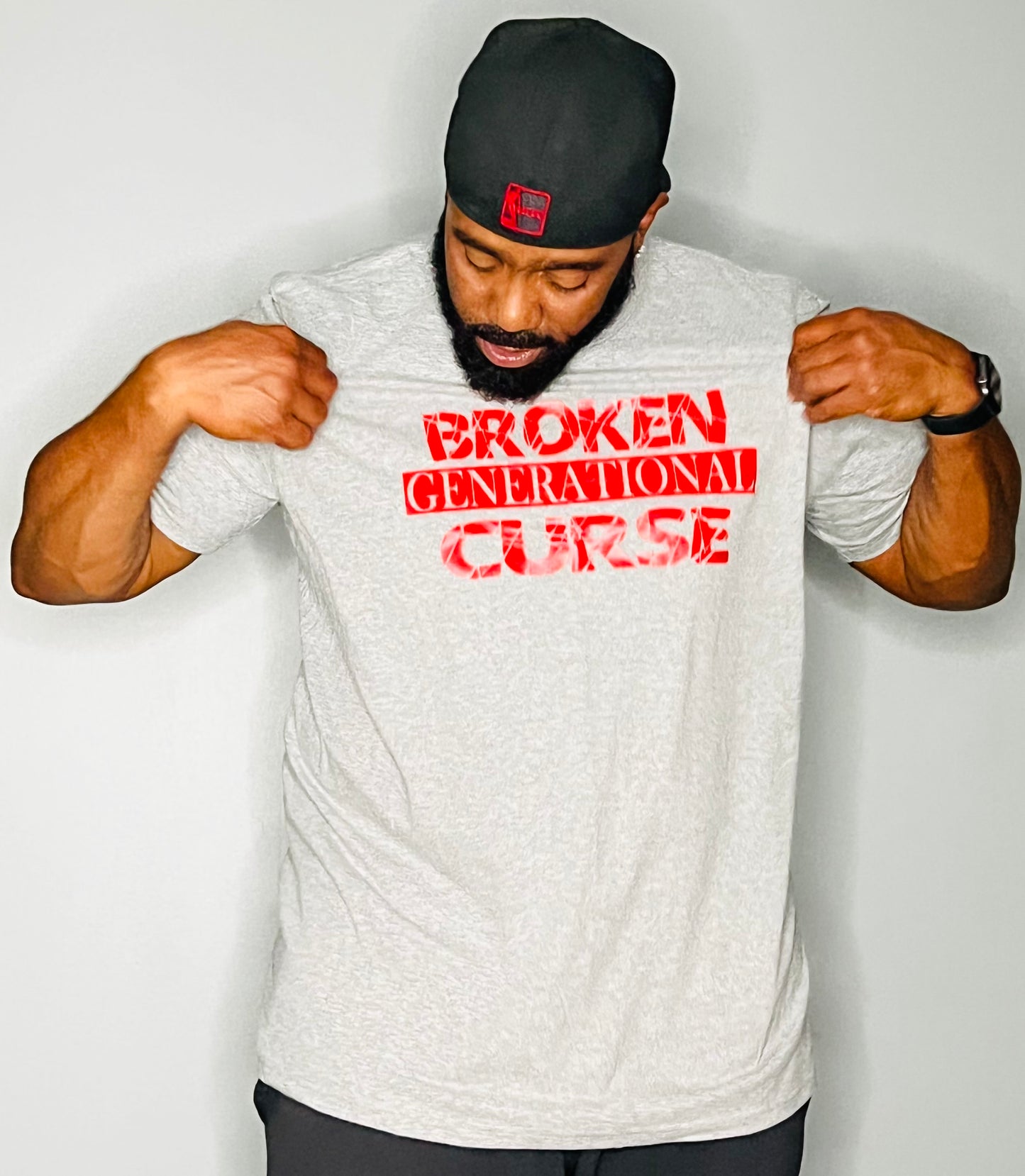 Broken Curse Gray w/ Red letters