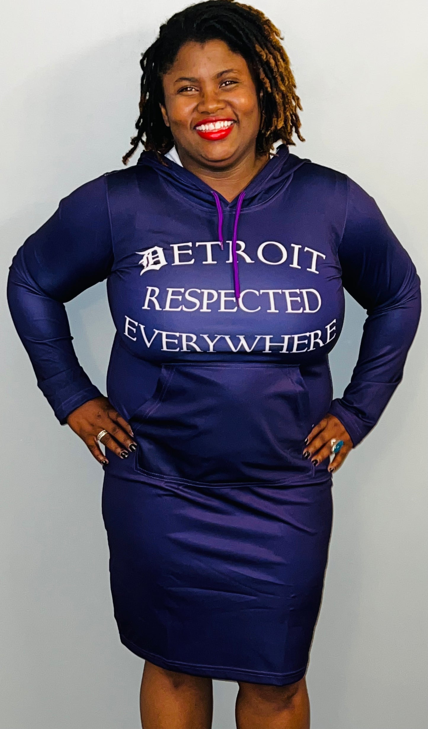Fitted Purple Hoodie Dress