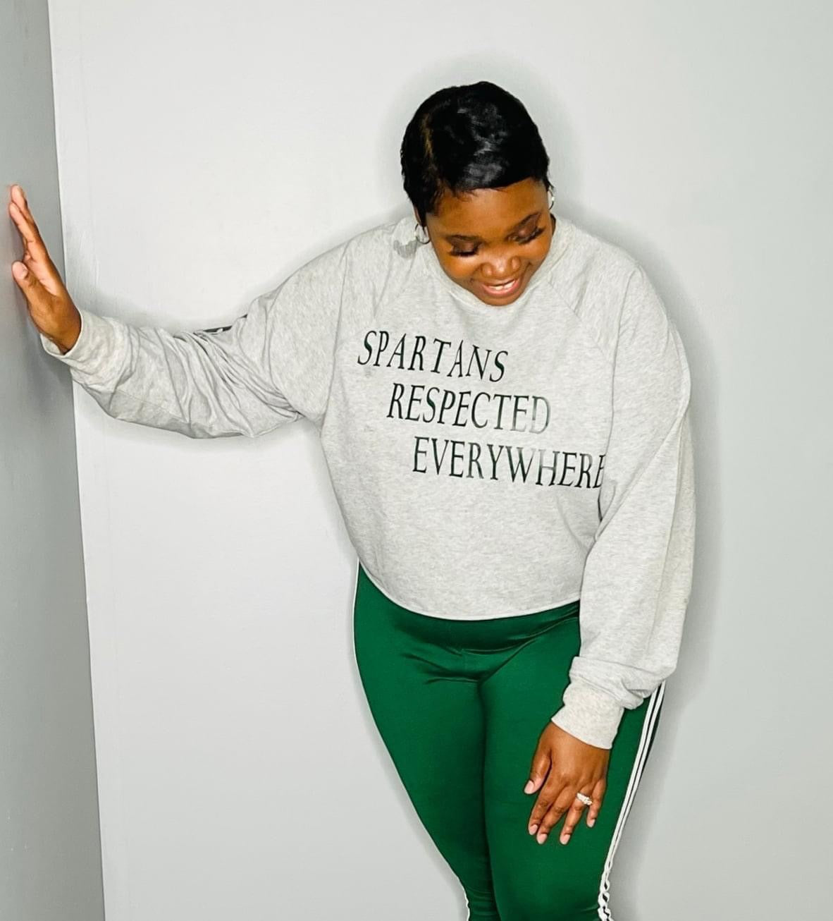 Custom Spartans Staggered Tshirt Crop Top