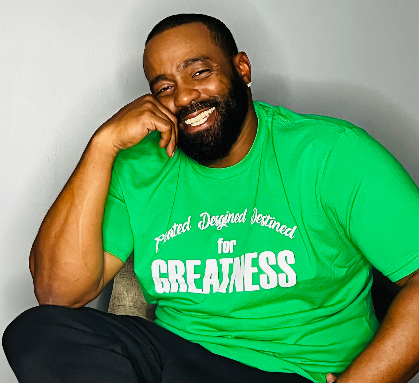 Greatness Tshirt Green w/ White letters