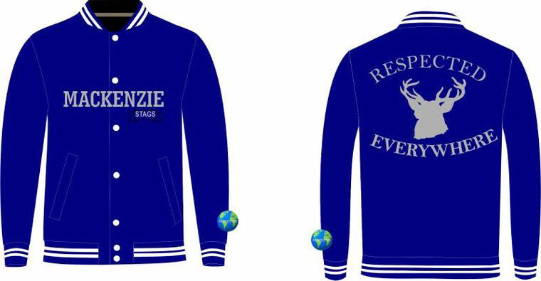 Detroit Mackenzie High School Varsity Jacket Navy w/ Gray Letters