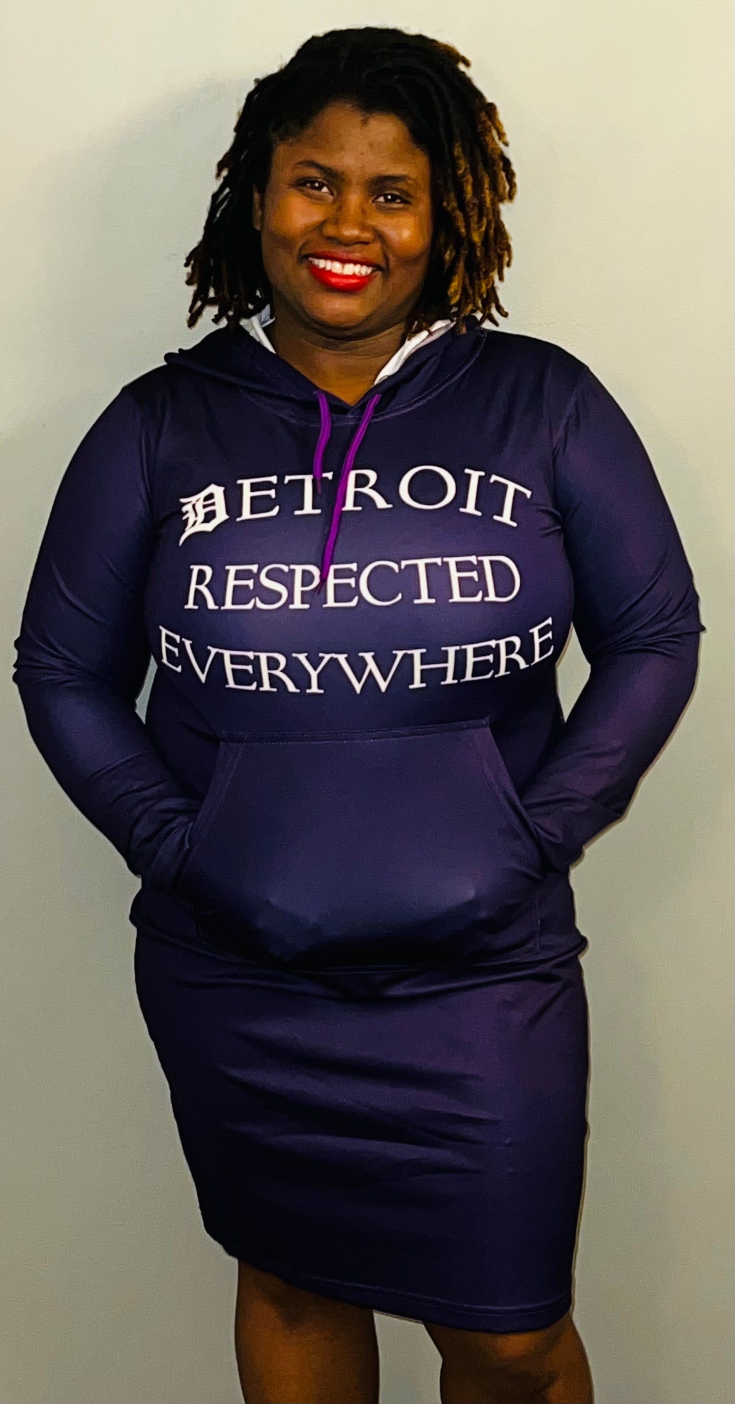 Fitted Purple Hoodie Dress