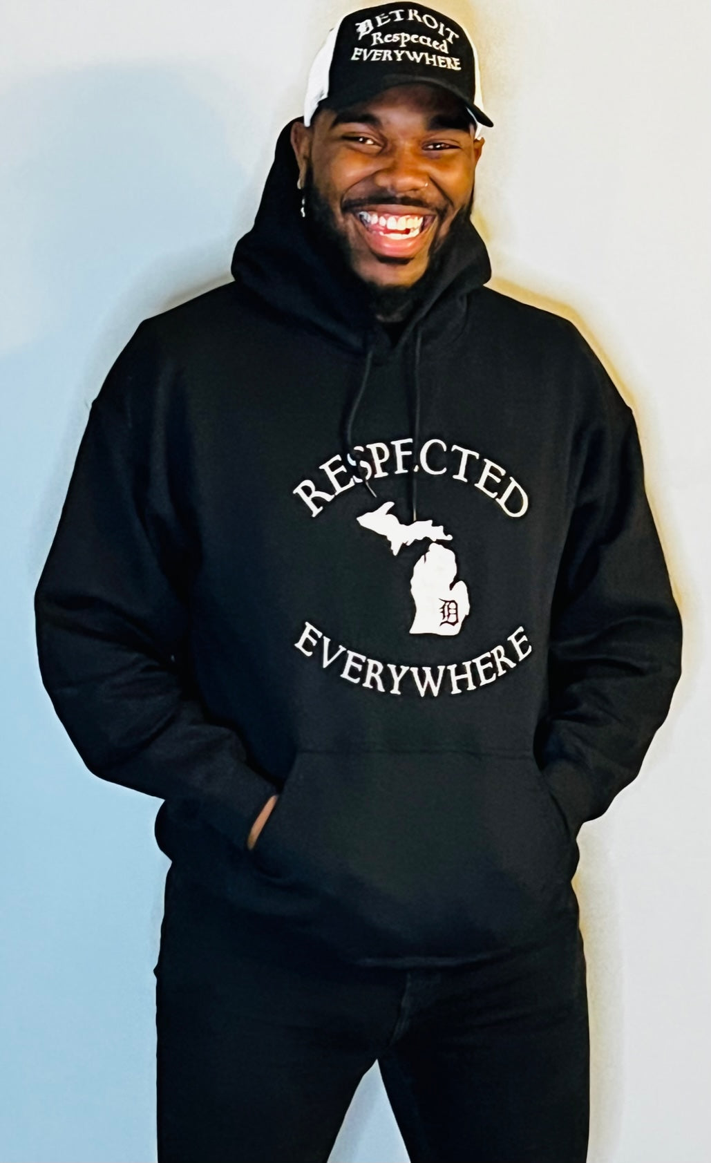 Black Mitten w/ White Letters