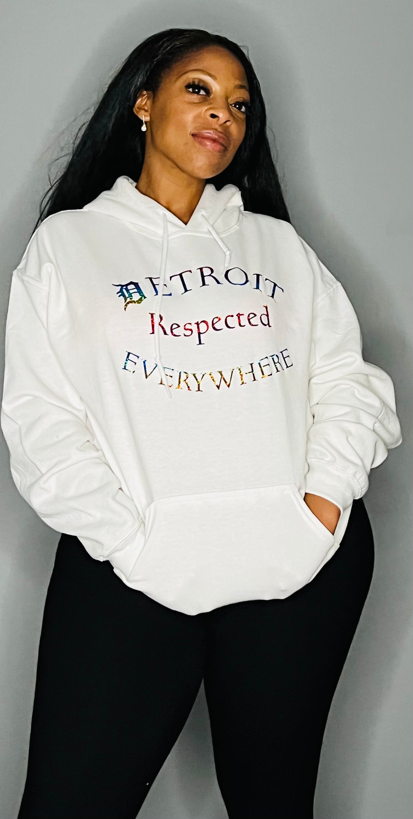 Half Moon White w/ Rainbow letters