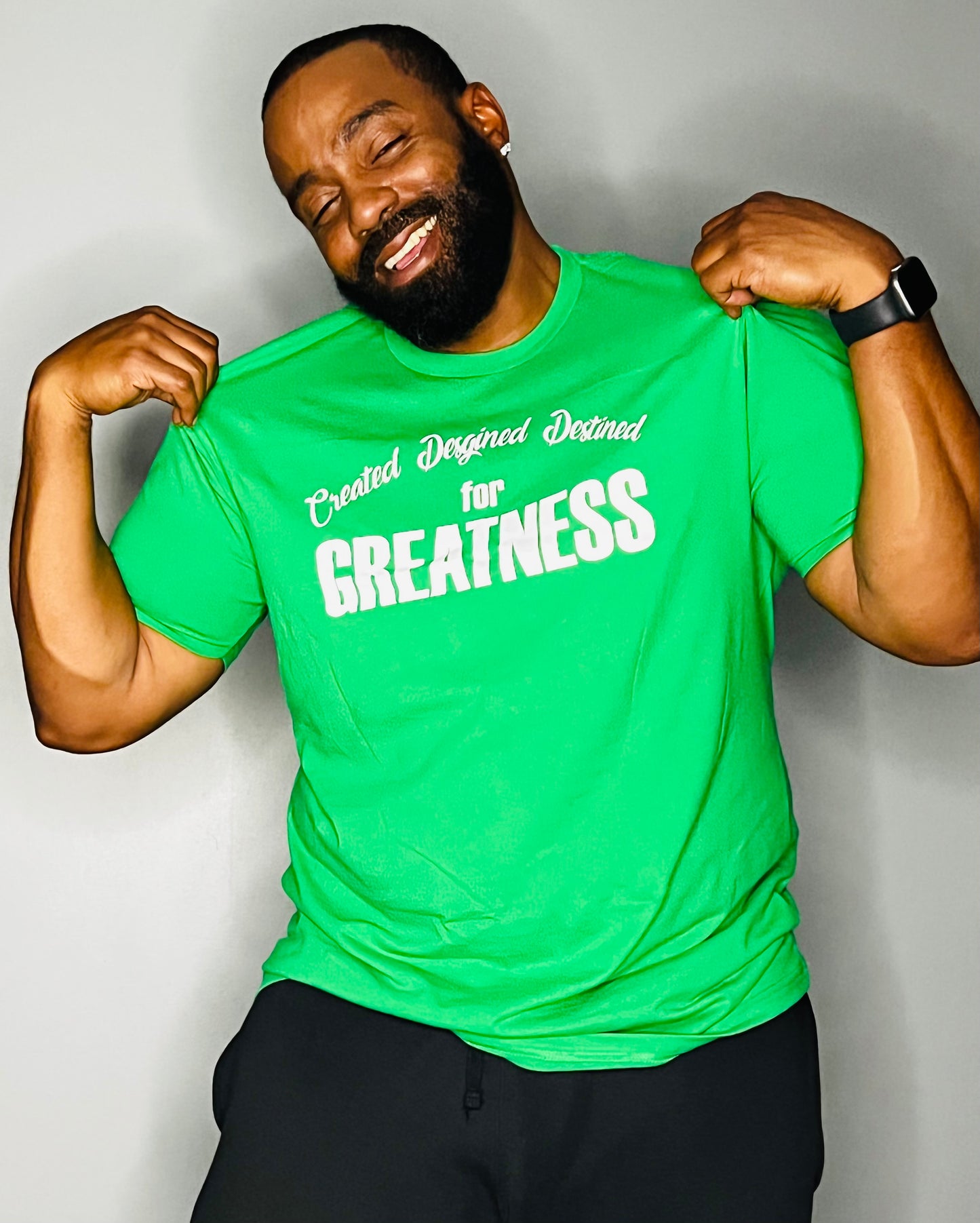 Greatness Tshirt Green w/ White letters