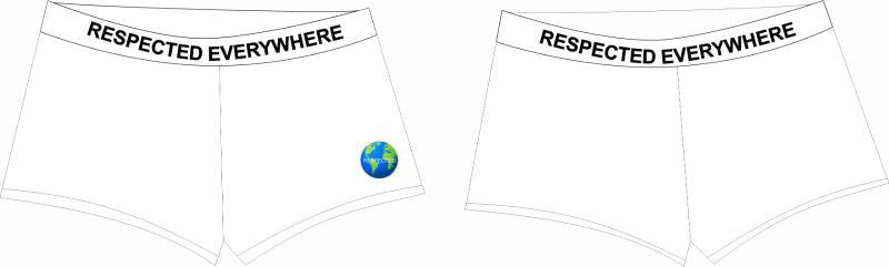 Respected Everywhere Boy Shorts (White)