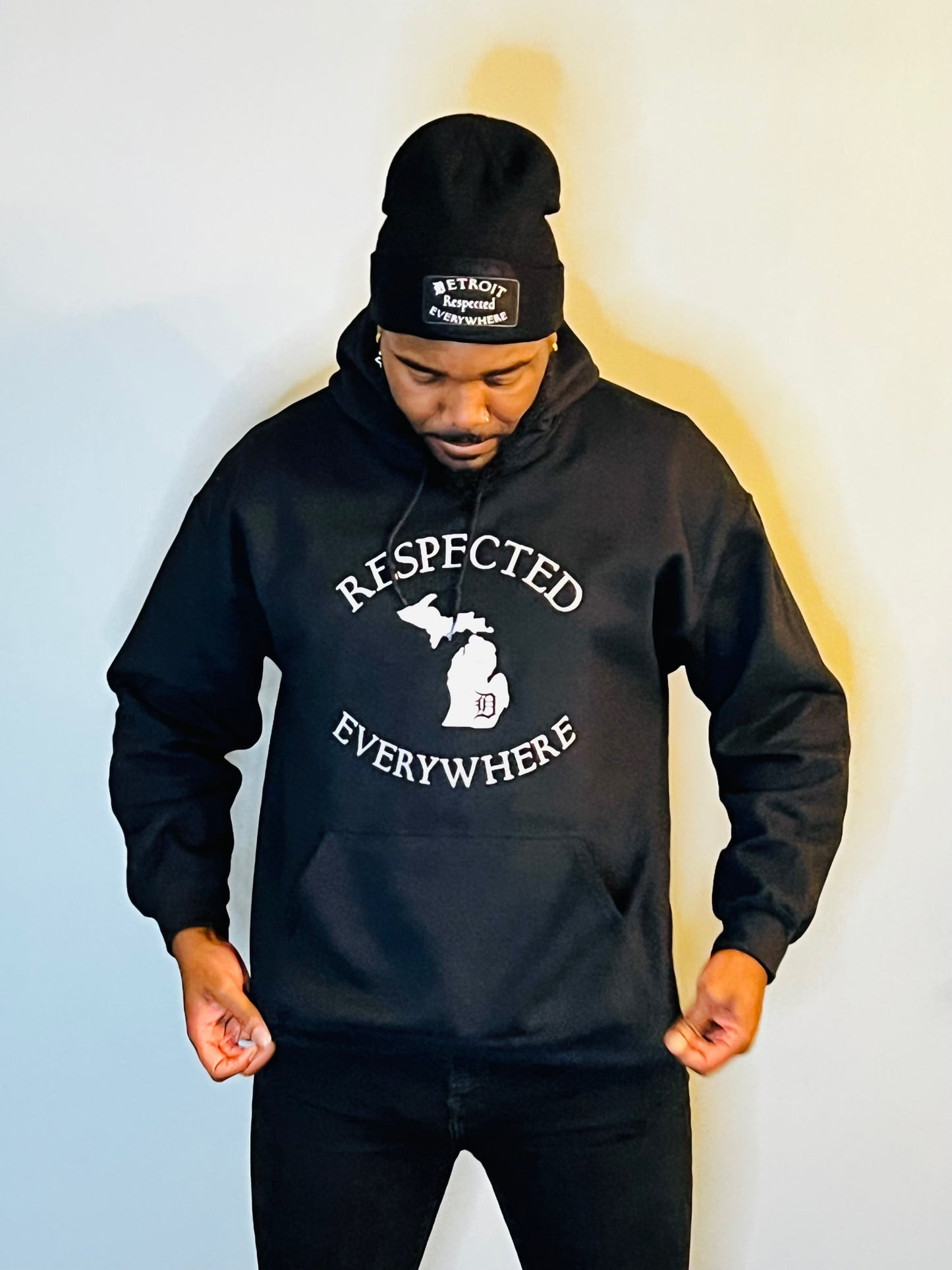 Black Mitten w/ White Letters