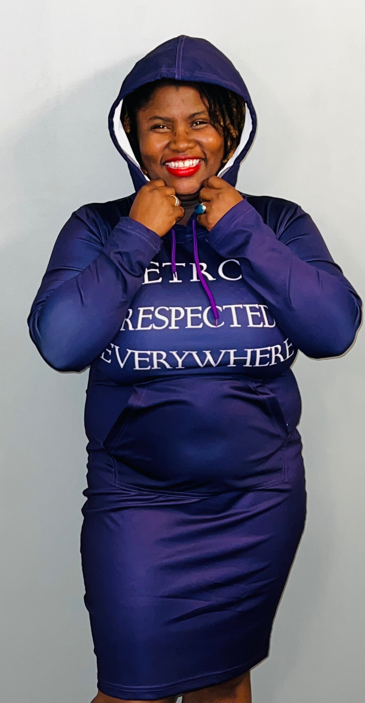 Fitted Purple Hoodie Dress