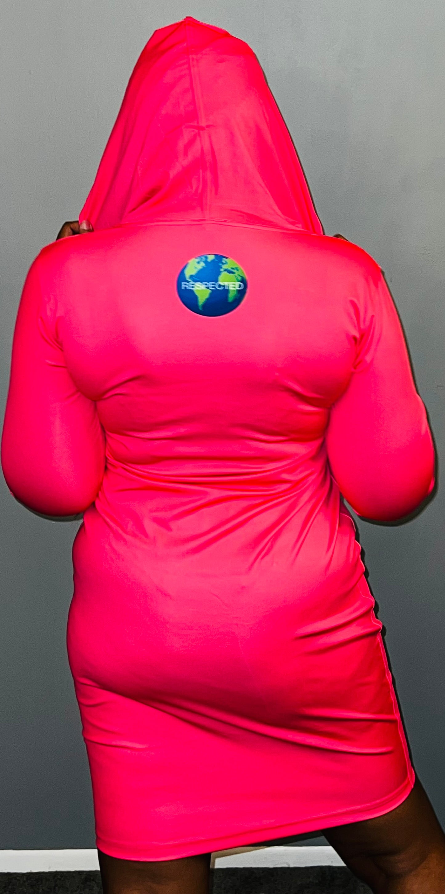 Fitted Pink Hoodie Dress
