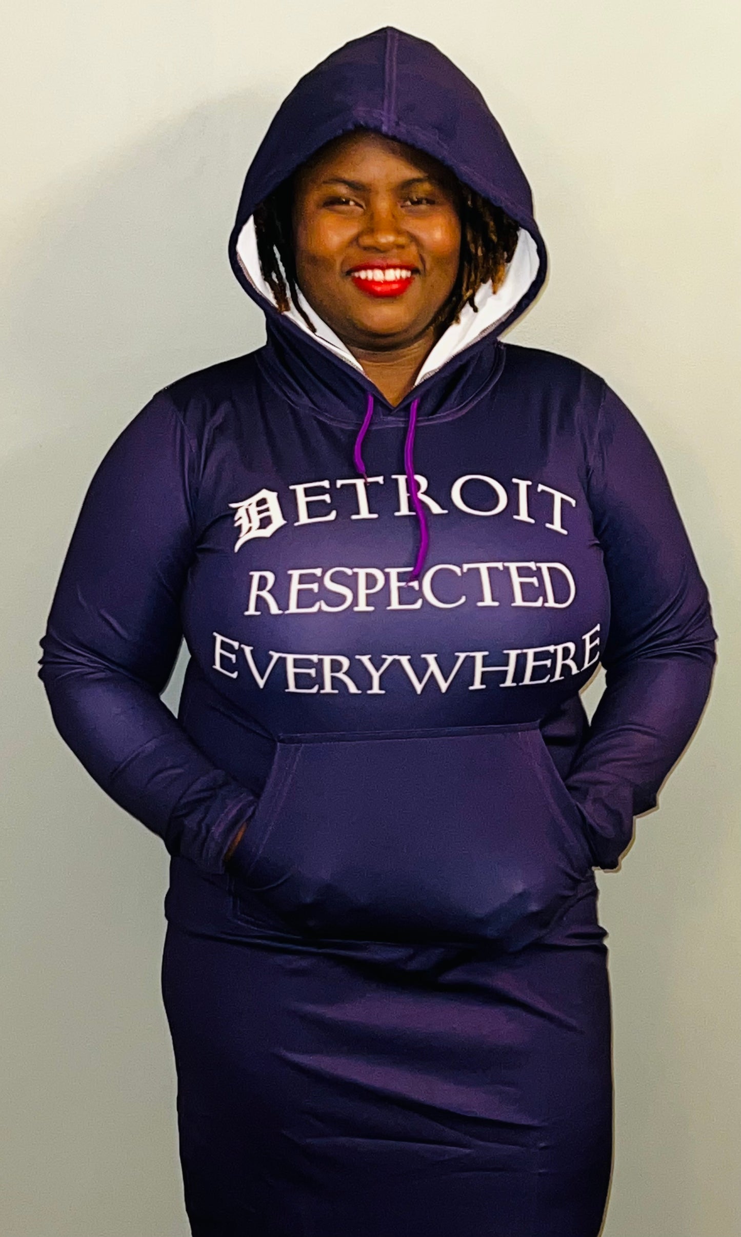 Fitted Purple Hoodie Dress