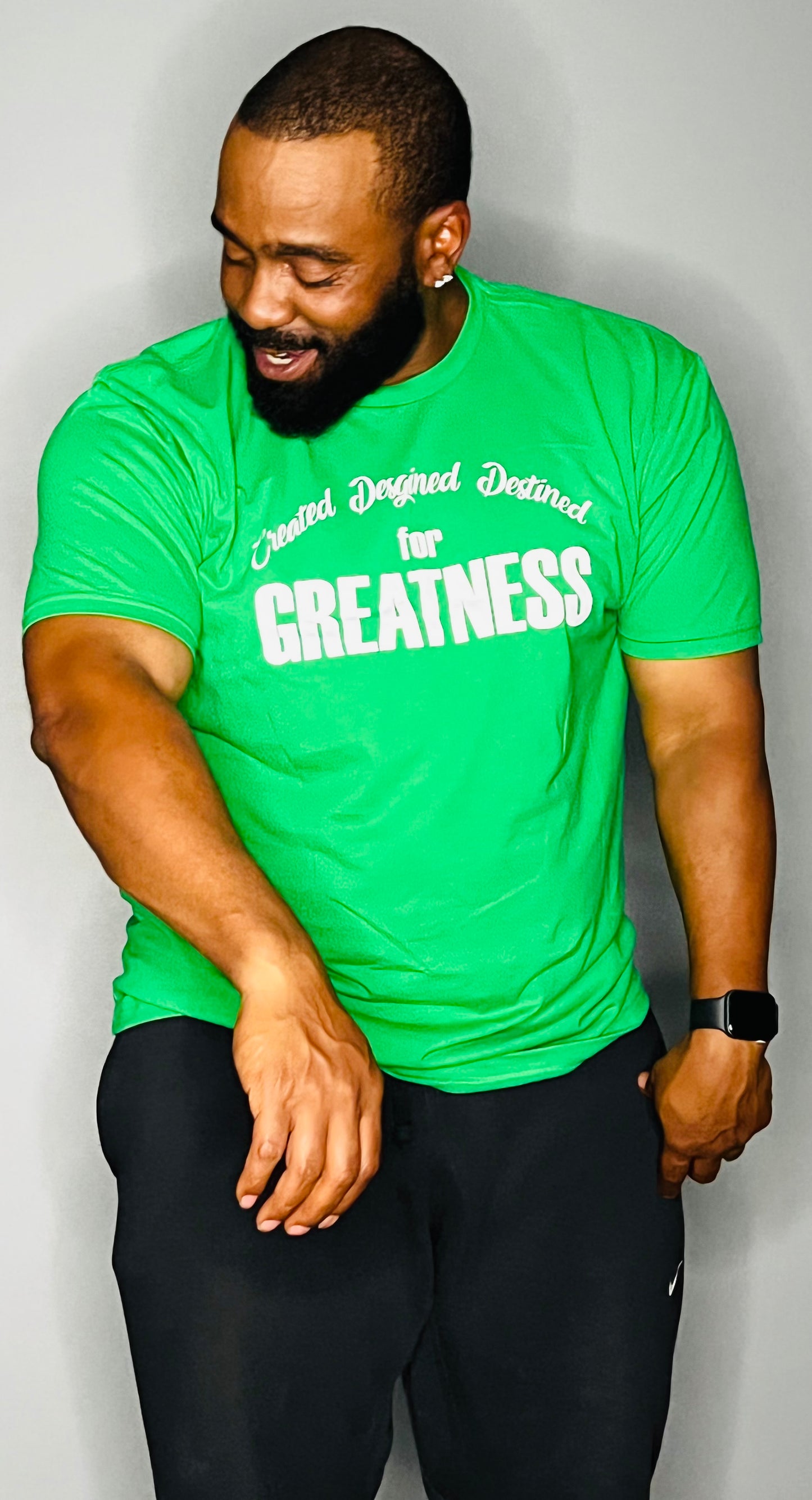 Greatness Tshirt Green w/ White letters