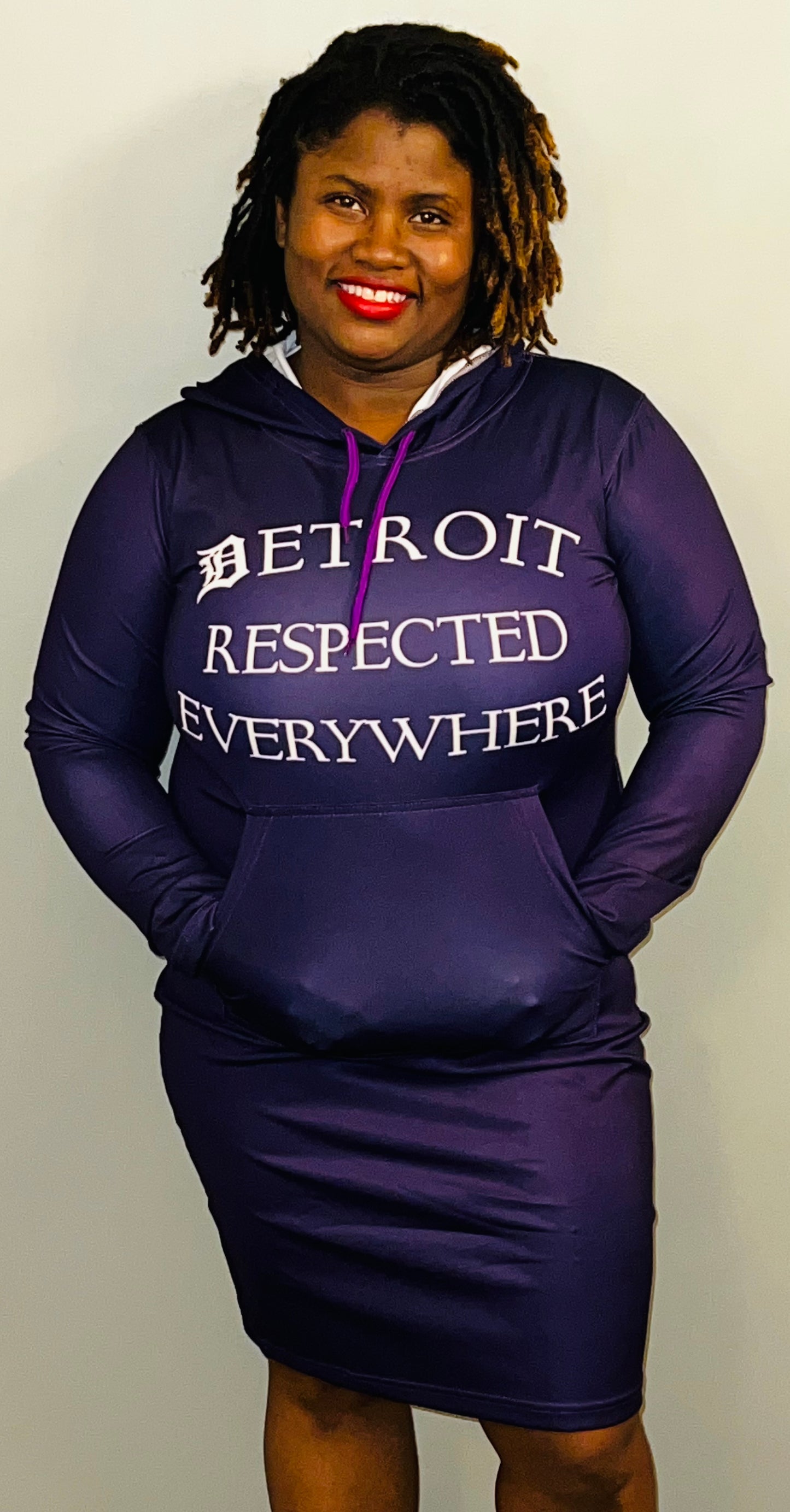 Fitted Purple Hoodie Dress