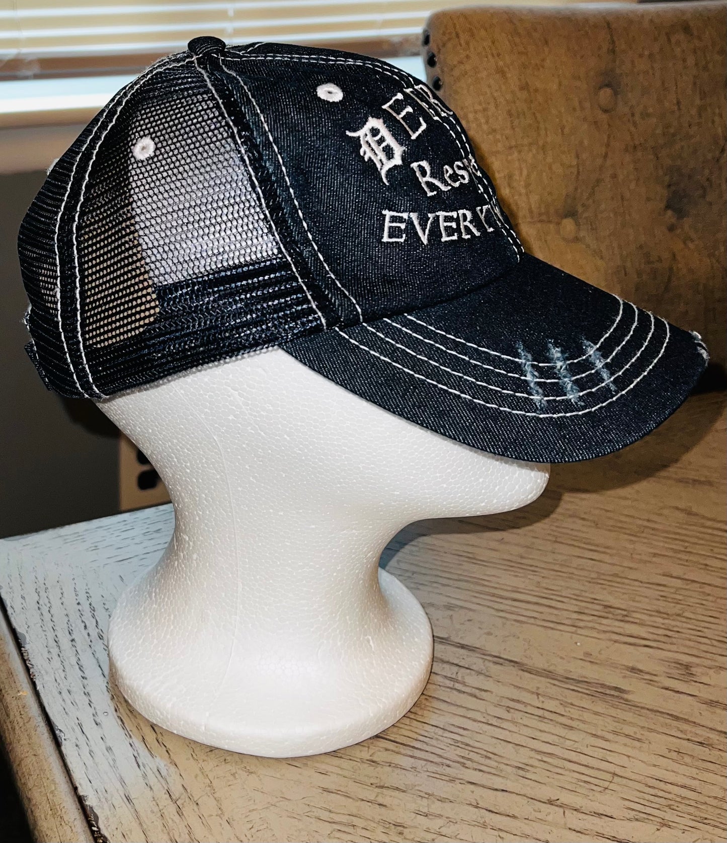 Respected Half Moon Trucker Hat Jean