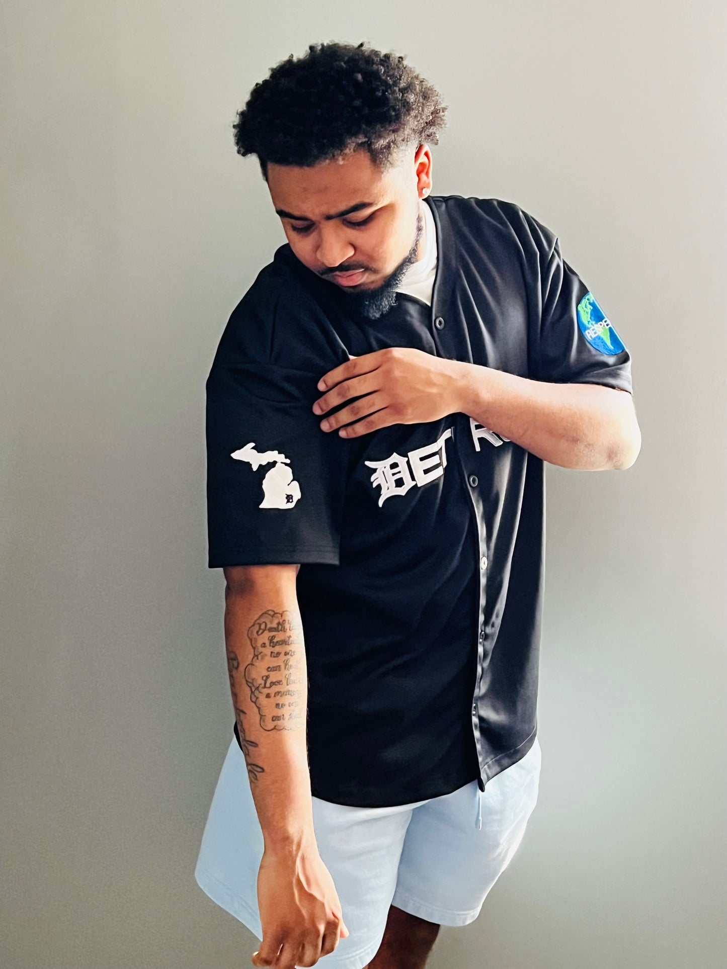 Black Baseball Jersey w/ White Letters
