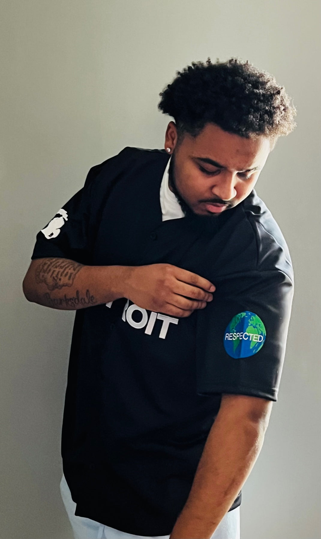 Black Baseball Jersey w/ White Letters