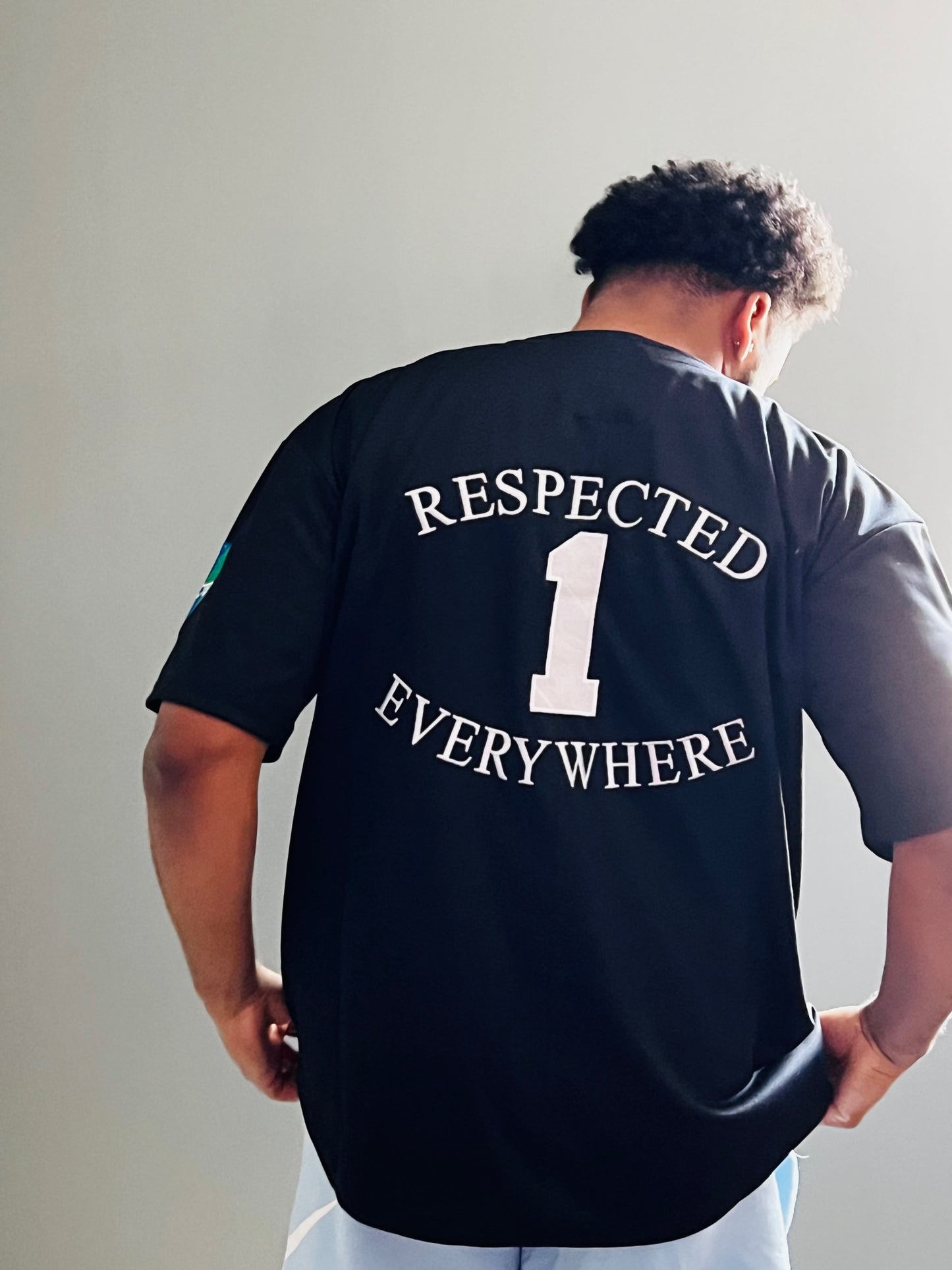 Black Baseball Jersey w/ White Letters