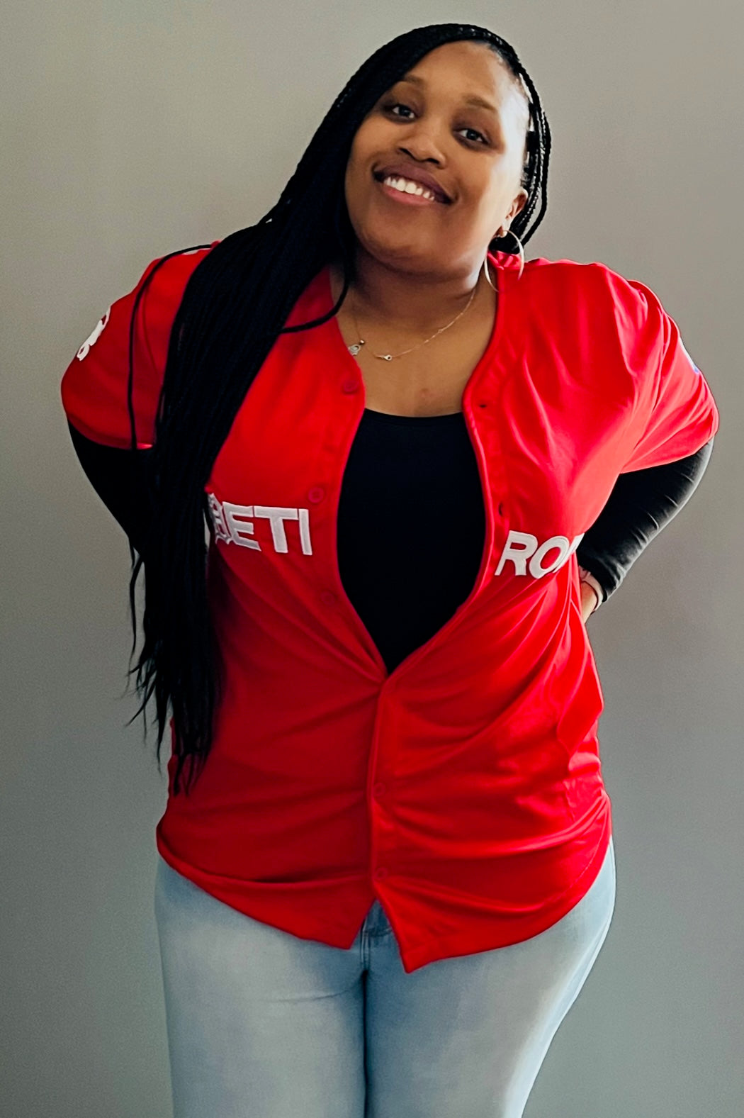 Red Baseball Jersey w/ White Letters
