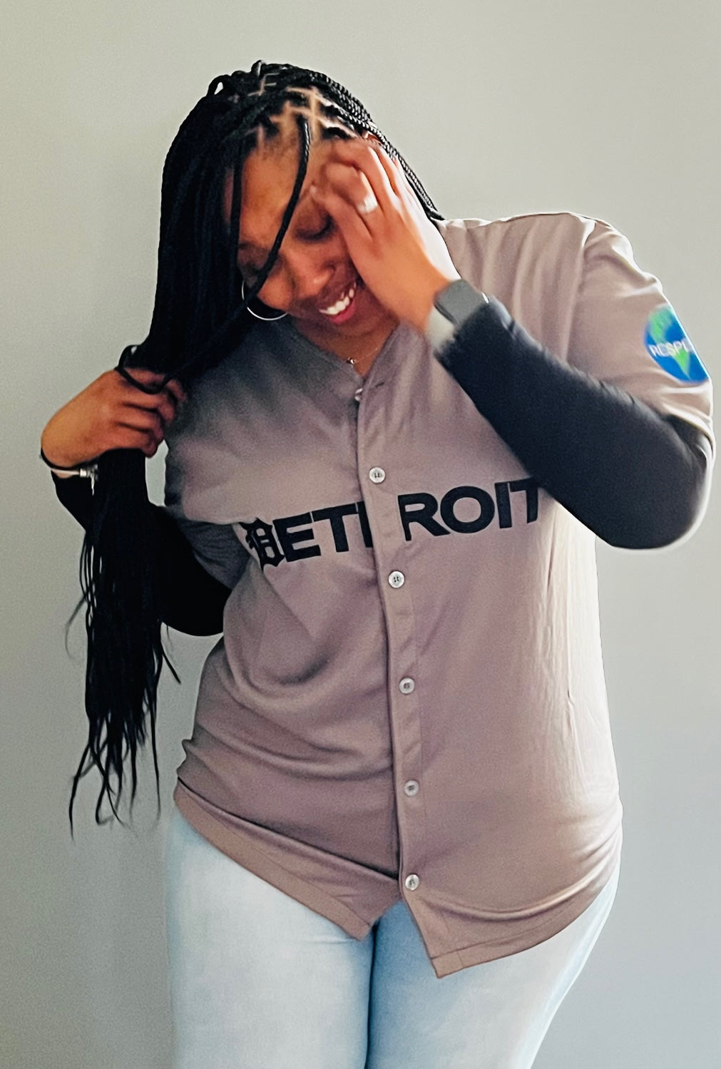 Gray Baseball Jersey w/ Black Letters