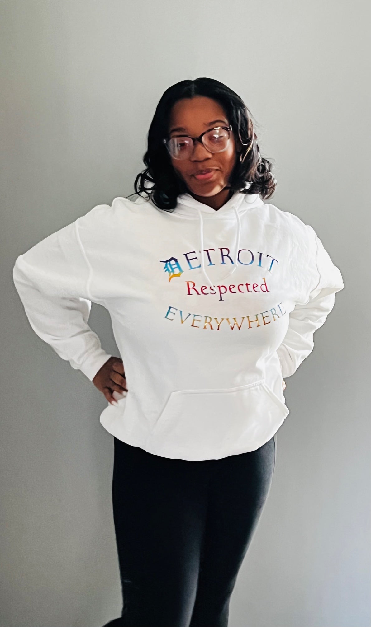 Half Moon White w/ Rainbow letters