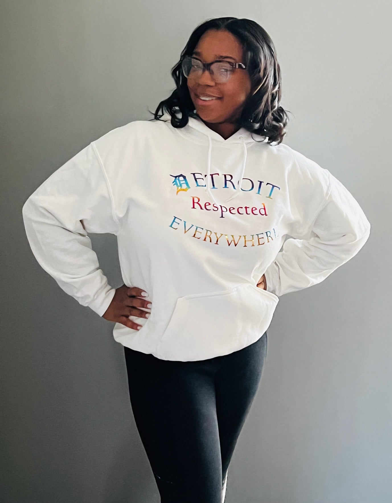 Half Moon White w/ Rainbow letters