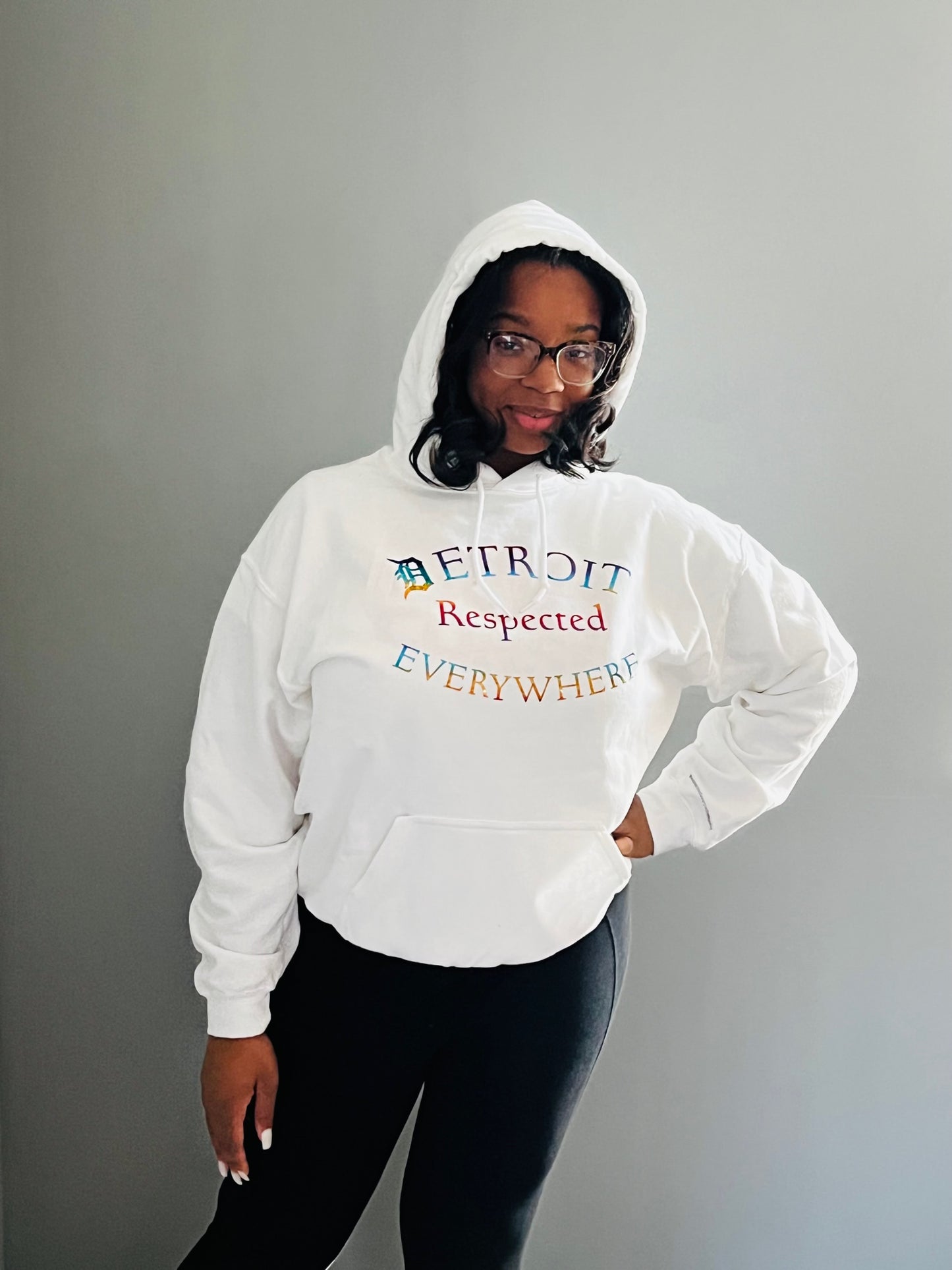 Half Moon White w/ Rainbow letters