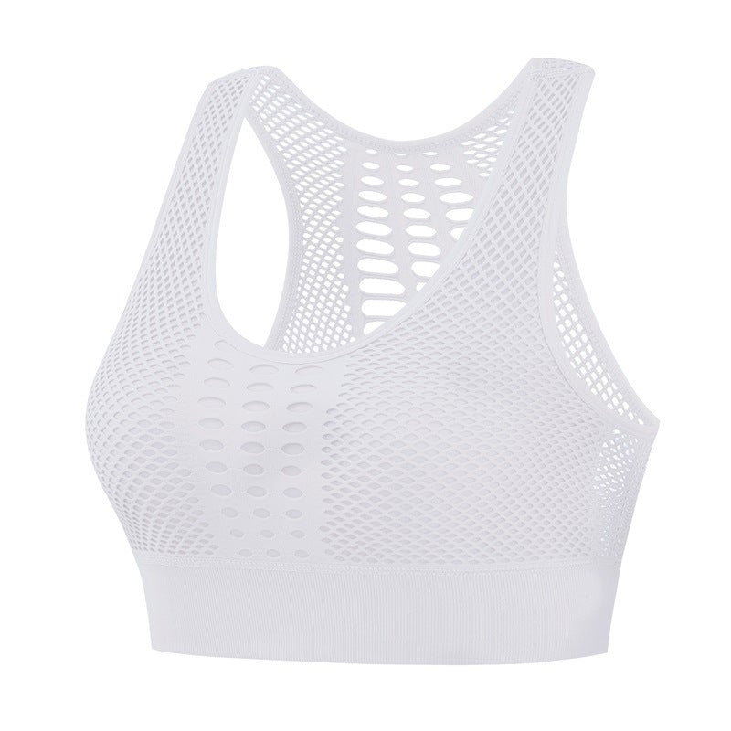 Cross-border hollow breathable shockproof gathered sports beautiful back bra
