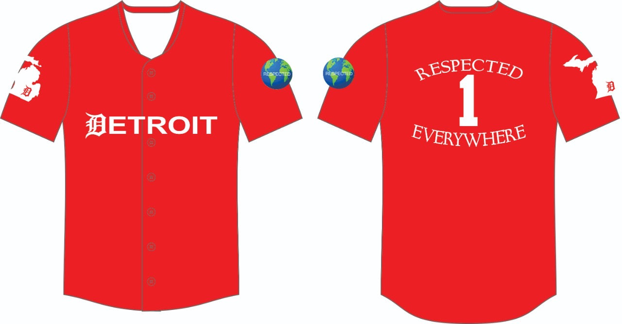 Red Baseball Jersey w/ White Letters