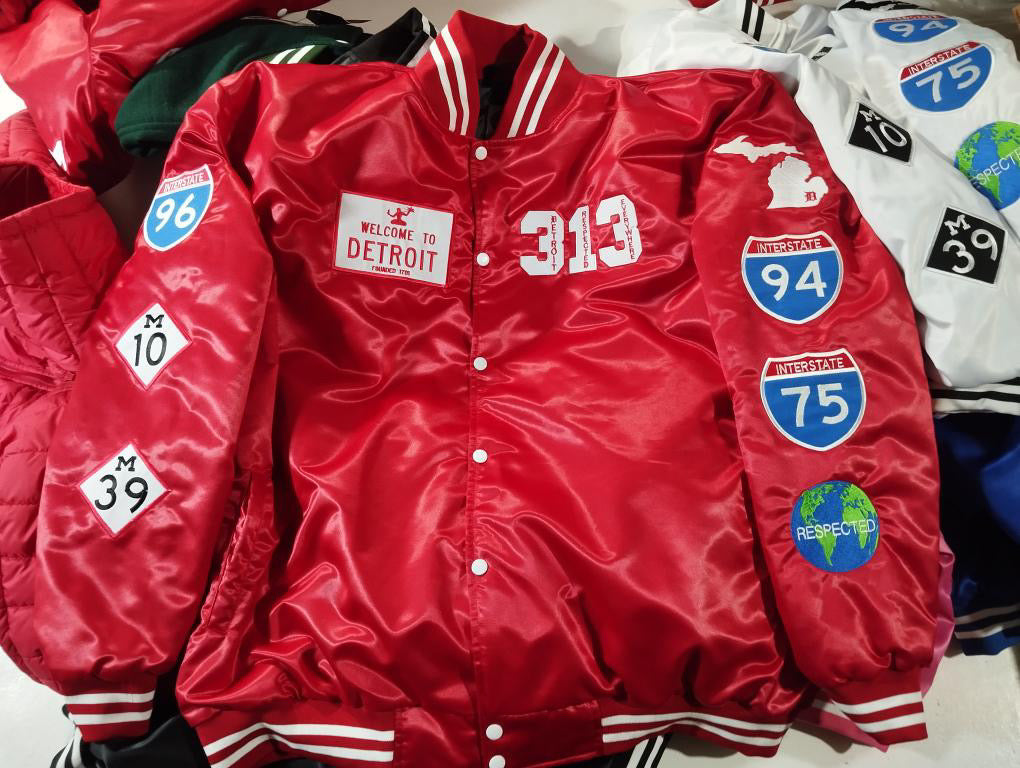 Detroit Day Satin Jacket (Red)