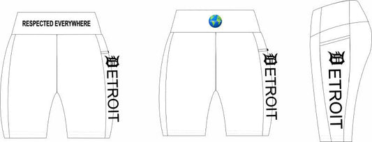 Detroit Yoga Shorts or Leggings ( White )