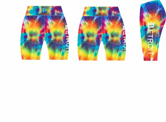 Detroit Yoga Shorts or Leggings (Tie Dye)