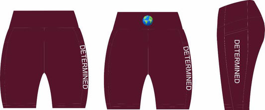 Determined Yoga Shorts or Leggings (Burgundy)