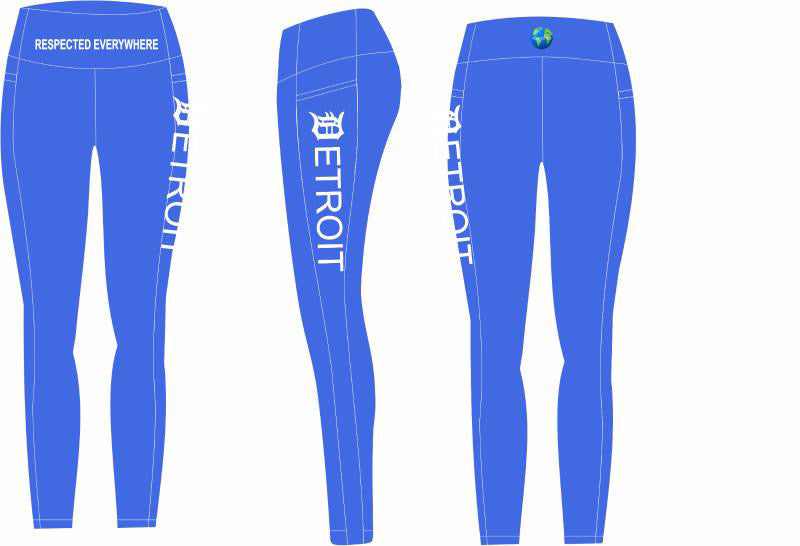 Detroit Yoga Shorts or Leggings ( Royal Blue )