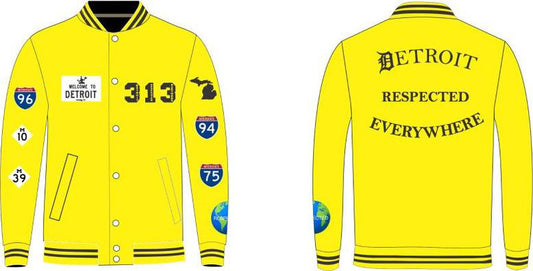 Detroit Day Satin Jacket (Yellow)
