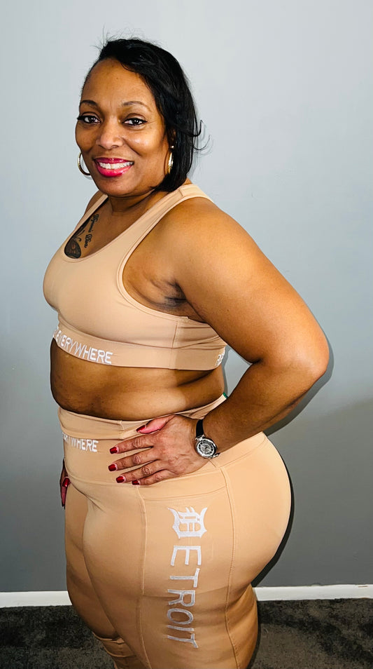 Detroit Yoga Shorts or Leggings (Tan)