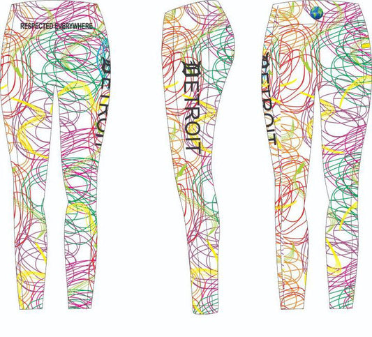 Detroit Yoga Shorts or Leggings ( White Color Explosion)