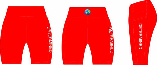 Determined Yoga Shorts or Leggings (Red)