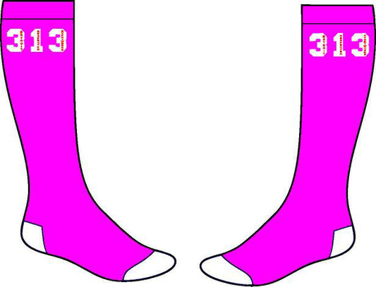 313 Socks (Pink w/ White)