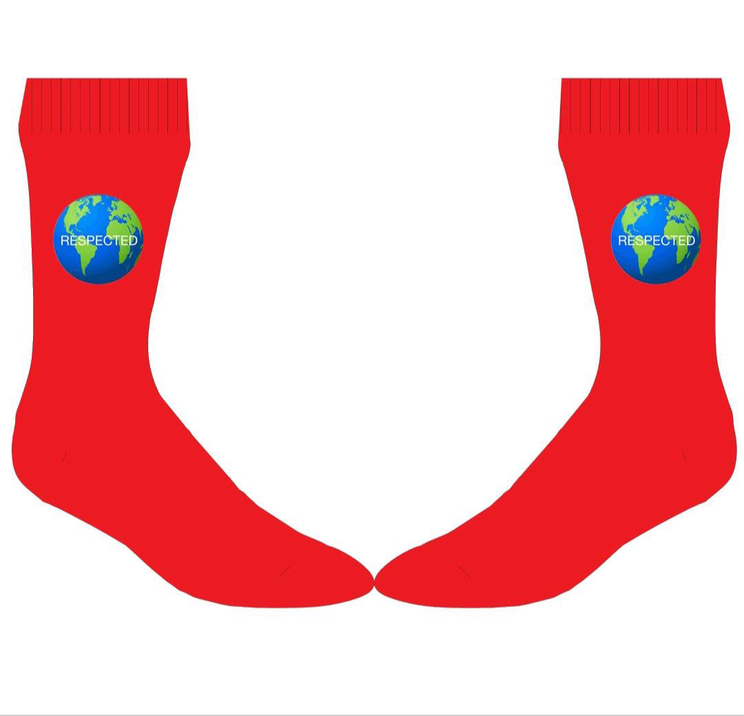 Respected Logo Socks (Red)