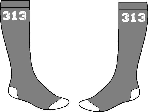 313 Socks (Gray w/ White)