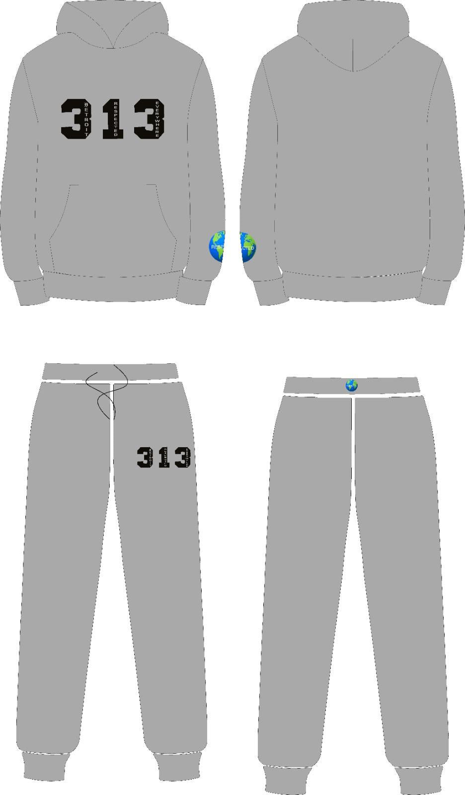 313 DRE Hoodie ( Gray w/ Black Letters) T-shirt or Hoodie or Pants or Shorts
