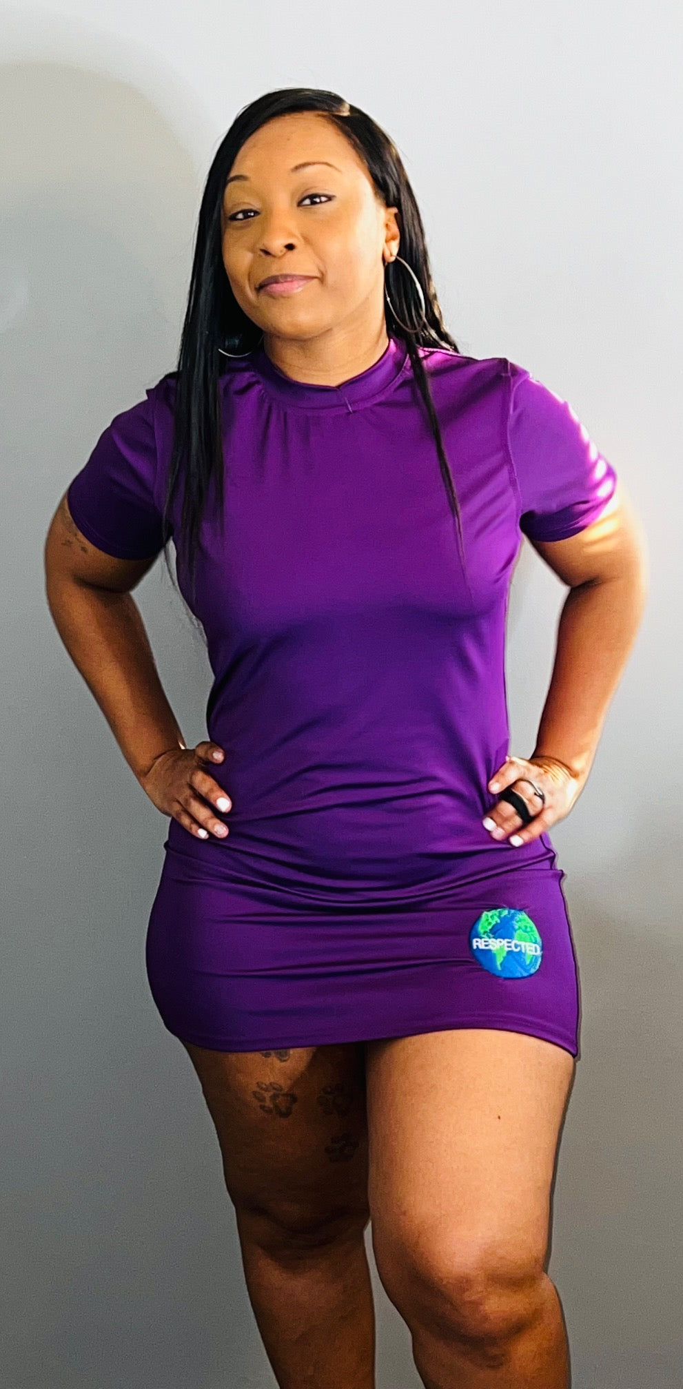 Fitted Tshirt Dress (Purple)