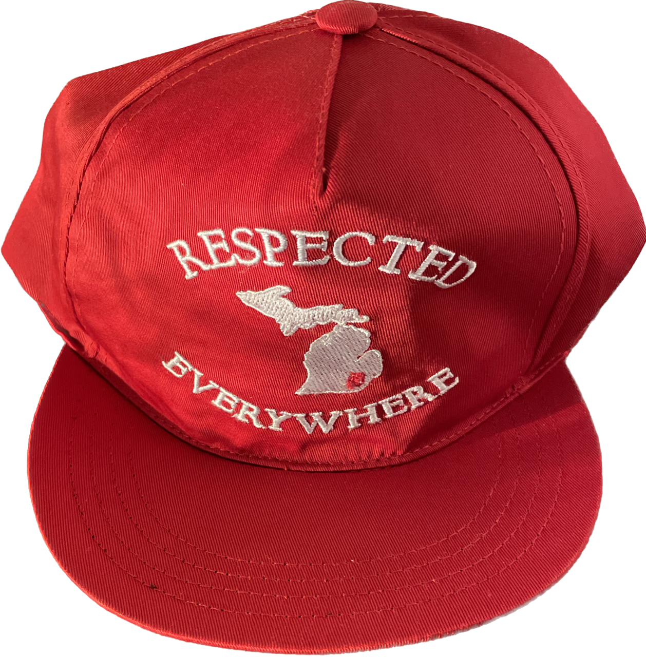 Red Mitten Snapback with White Letters