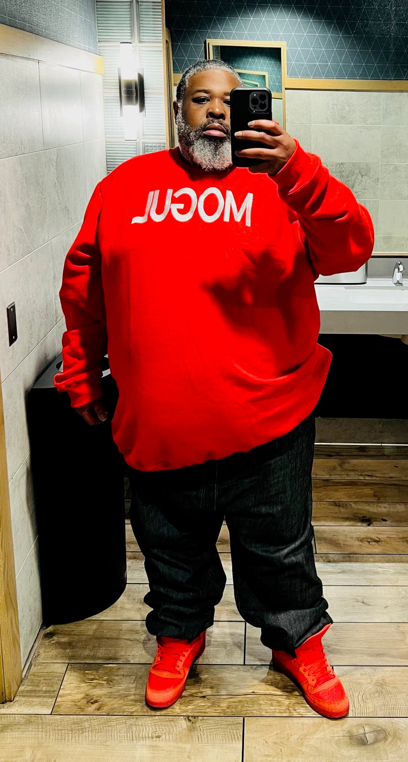 DRE MOGUL Crew Neck Sweater (Red with White)