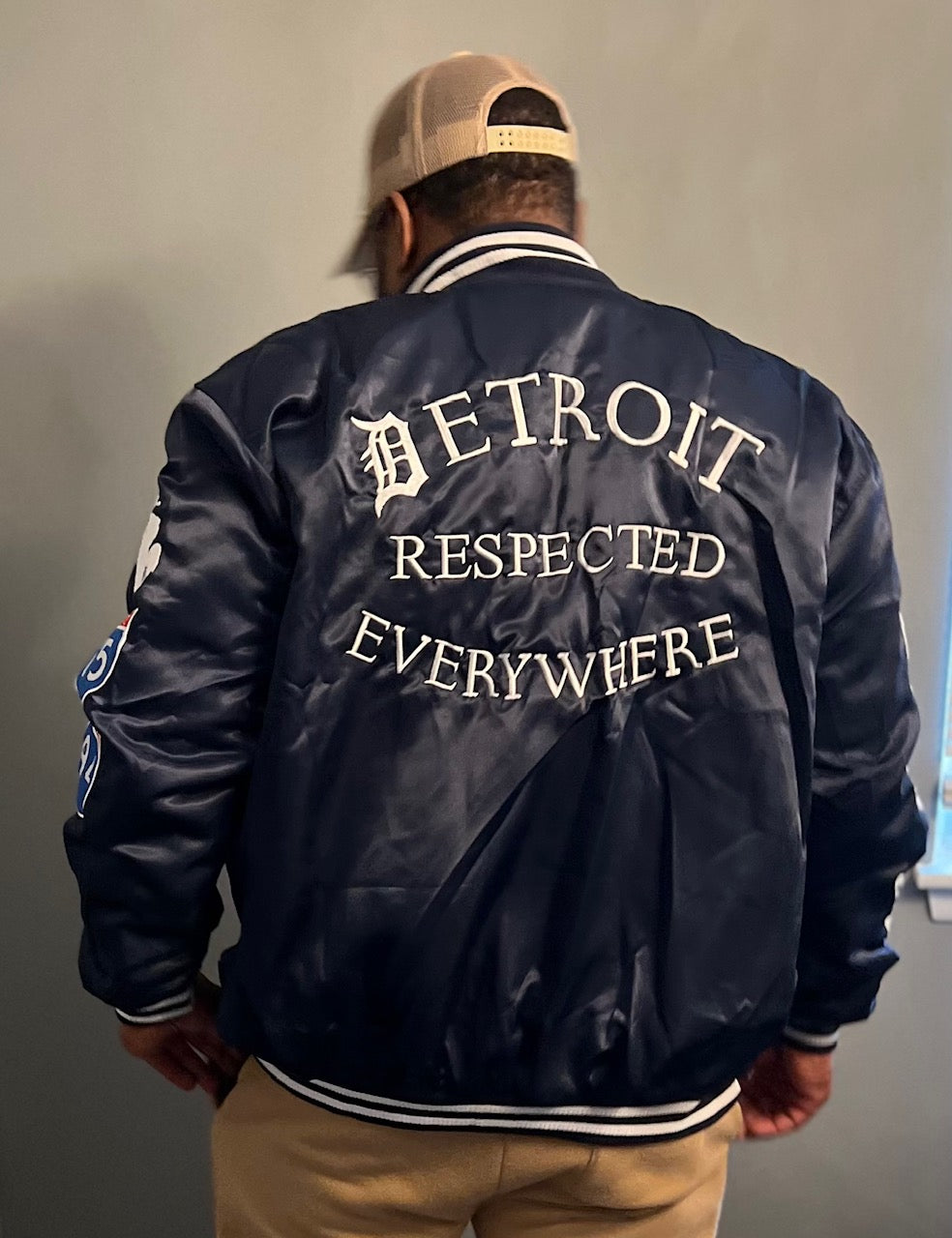 Detroit Day Satin Jacket (navy)