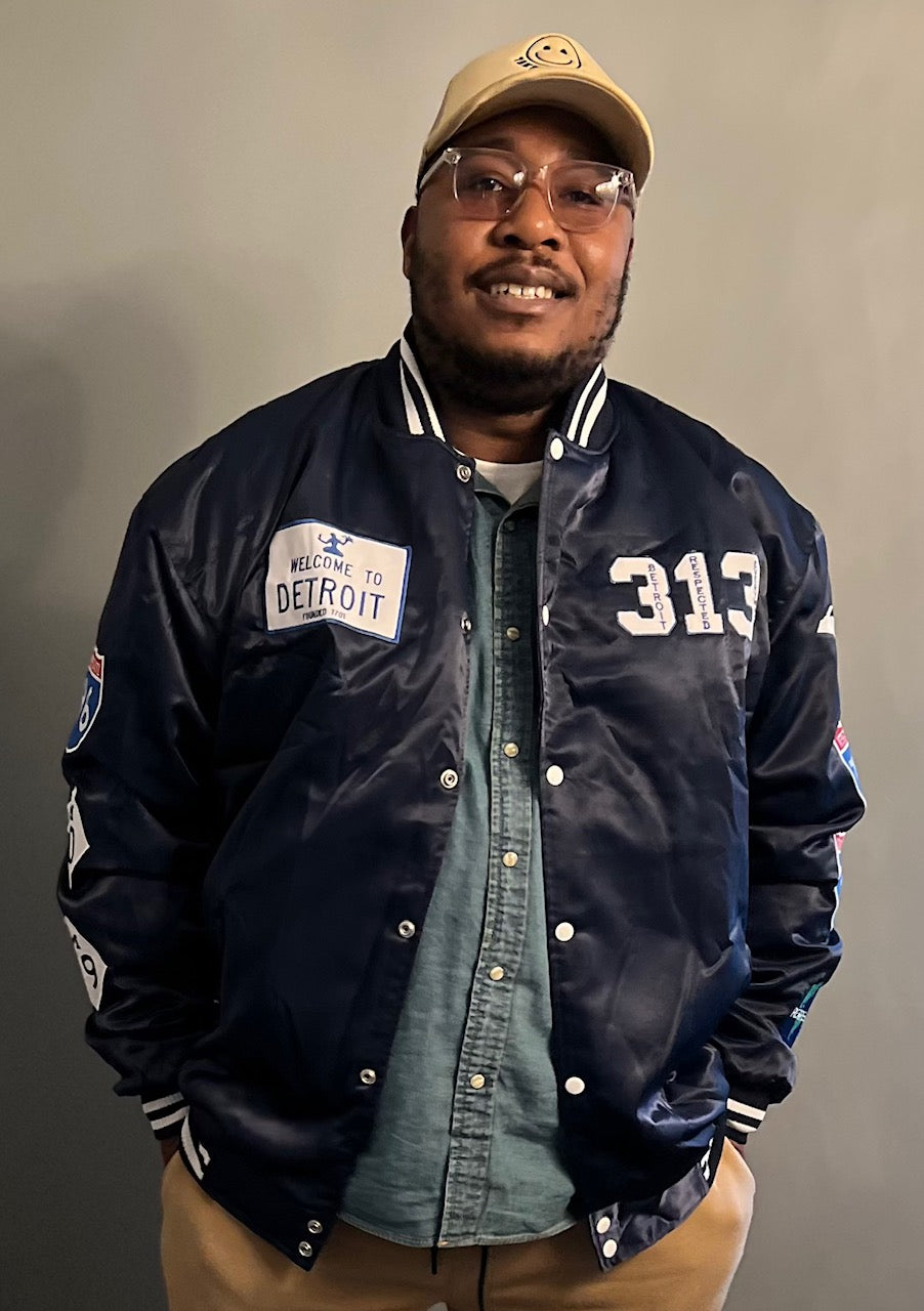 Detroit Day Satin Jacket (navy)