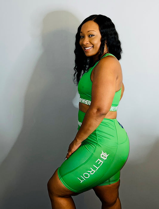 Detroit Yoga Shorts or Leggings (Green)