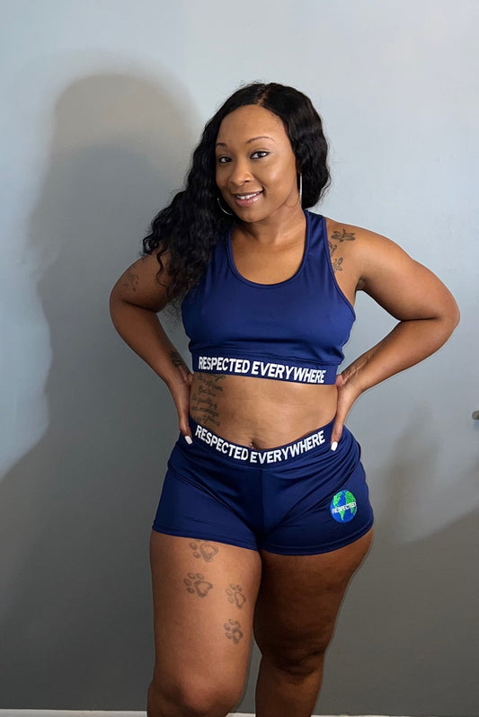 Respected Everywhere Sports Bra (Navy Blue)